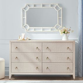 AERIN Raffia 6-Drawer Dresser (56w x 19d")