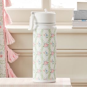Slim Hill House Home Pink Trellis Water Bottle