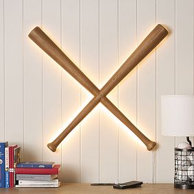Backlit Baseball Bat Decor