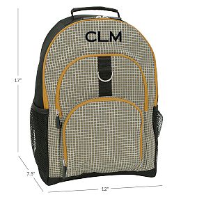 Gear-Up Reflective Grid Green Backpack, Large