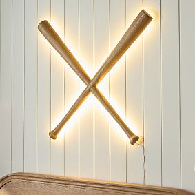 Backlit Baseball Bat Decor