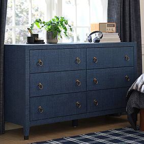AERIN Raffia 6-Drawer Dresser (56w x 19d")