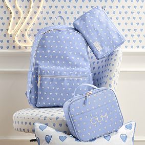 Colby Roller Rabbit Blue Hearts Backpack, Large