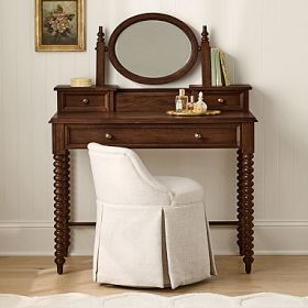 Chris Loves Julia Turned Wood Vanity Desk | Pottery Barn Teen