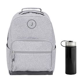 Gear-Up Heathered Grey Backpack &amp; Water Bottle Bundle