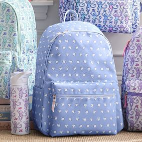 Colby Roller Rabbit Blue Hearts Backpack, Large