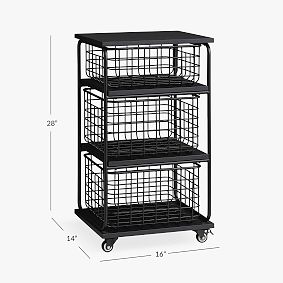 Metal Grid Storage Cart (16"x28")