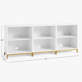 Blaire 2-Shelf Low Bookcase, Set of 3 (75")