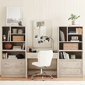 Stack Me Up Writing Desk &amp; Bookcase with Shelves and Drawers Set (100")