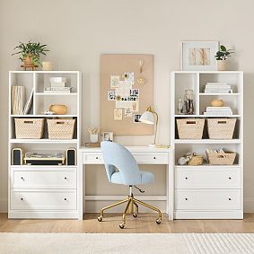 Stack Me Up Writing Desk &amp; Bookcase with Shelves and Drawers Set (100")
