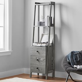 Highland Narrow Bookshelf with Storage Drawers (18")