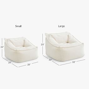 Large Chunky Bouclé Ivory Modern Bean Bag Lounger
