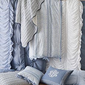 Augusta Floral Stripe Organic Duvet Cover