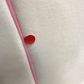 Open Box: Auburn Piped No Nails Dorm Headboard - Everyday Velvet White/Pink Piping