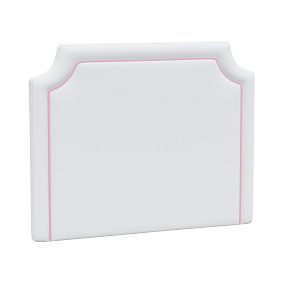 Open Box: Auburn Piped No Nails Dorm Headboard - Everyday Velvet White/Pink Piping