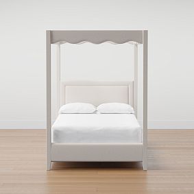 Scallop Upholstered Canopy Bed