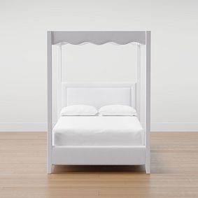 Scallop Upholstered Canopy Bed