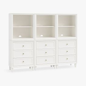 Auburn Triple Tower Set Shelves and Drawers (76.5")