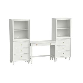 Auburn Writing Desk Tower Set, 2 shelves, 2 3 drawer, 2 bases