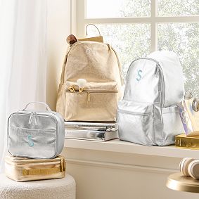 Colby Metallic Silver Backpack, Large