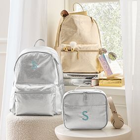 Colby Metallic Silver Backpack, Large