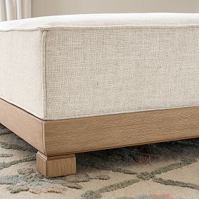 Piped Cushy Sofa and Ottoman Set (96")