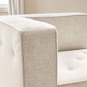 Piped Cushy Sofa and Ottoman Set (96")