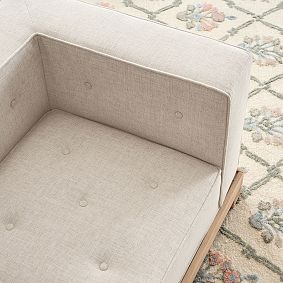 Piped Cushy Sofa and Ottoman Set (96")