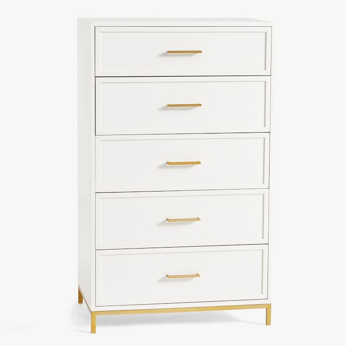 tall white dresser - Stylish Storage Solution living room or entryway 5 Tall Wooden Drawer Dresser,