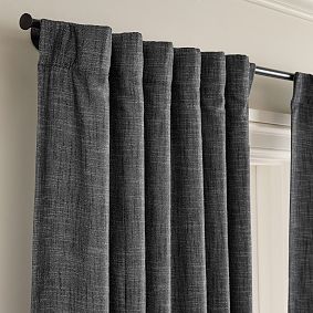 Open Box: Soft Chambray Blackout Curtain (54"W x 84"L) - Charcoal