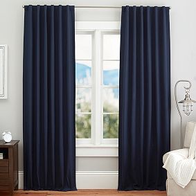 Open Box: Quincy Solid Blackout Drape, 44"W x 96"L - Navy