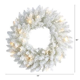 White Christmas Wreath - 18"