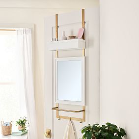Over-the-Door Mirror With Storage