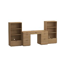 Stinson Storage Desk and Bookcase Set (110")