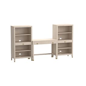 AERIN Raffia Writing Desk and Bookcase Set (114")