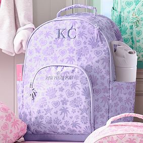 Gear-Up Pink Palm Puff Lavender Backpack, Large