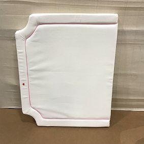 Open Box: Auburn Piped No Nails Dorm Headboard, Twin - Everyday Velvet White w/ Pink Piping