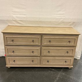 Open Box: Chelsea 6 Drawer Wide Dresser (58.5"W x 19"D) - Seadrift, Antique Brass