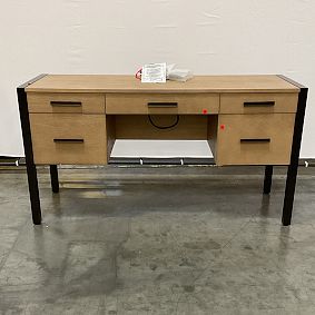 Open Box: Kearny Smart Storage Desk - Seadrift , Black, Antique Bronze