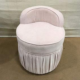 Open Box: Leona Vanity Stool (24.5") - Performance Plush Chenille Sepia Rose