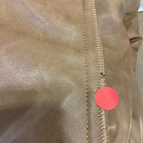 Open Box: Modern Bean Bag Lounger, Large - Faux Leather Caramel