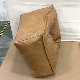 Open Box: Modern Bean Bag Lounger, Large - Faux Leather Caramel