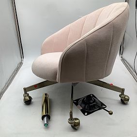 Open Box: Rene Desk Chair - Performance Plush Chenille Sepia Rose, Gold Base