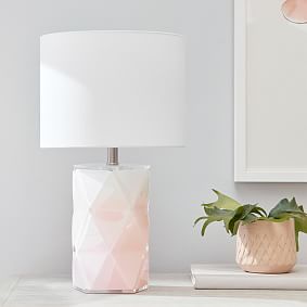 Blush Ombre Prism Table Lamp (17")