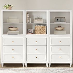 Auburn Triple Tower Set Shelves and Drawers (76.5")