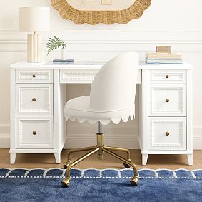 Scallop Skirt Swivel Desk Chair