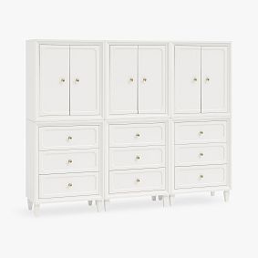 Auburn Triple Tower Set Shelves and Drawers (76.5")
