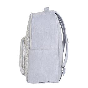 Gear-Up Chambray Eyelet Embroidered Large Backpack and Lunch Box Bundle, Set of 2