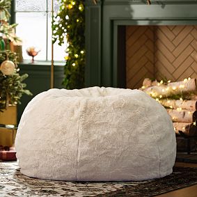 Polar Bear Faux Fur Ivory Bean Bag Chair Collection