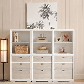 Callum Triple Tall Bookcase with Drawers (75")